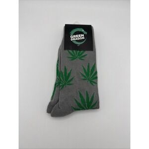 Green Dragon Men's Plantlife Weed Marijuana Pot Leaf Crew Socks - ONE SIZE